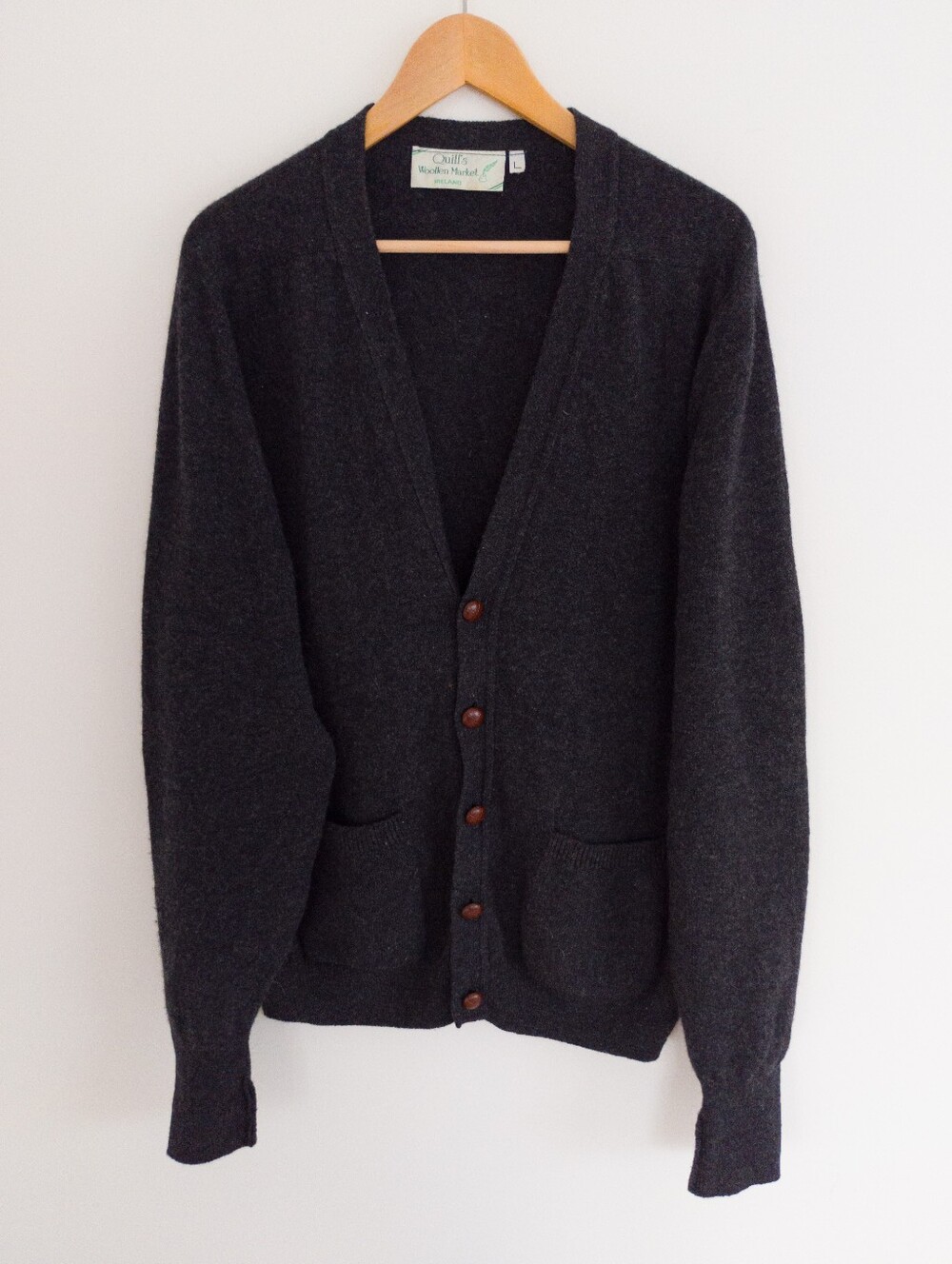 Quill's Woollen Market Ireland Lambswool V-Neck Cardigan Men's Size Large